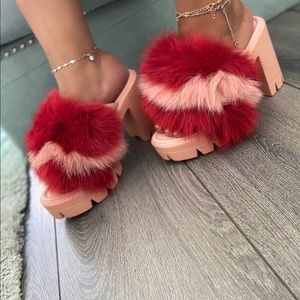 Pink fur platform